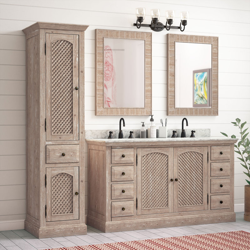 Laurel Foundry Modern Farmhouse Clemmie 61" Double Bathroom Vanity Set